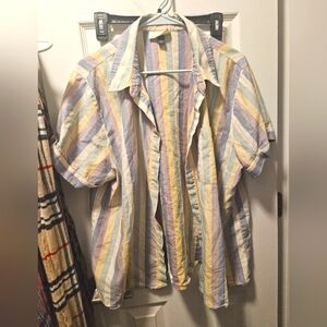 Pastel Striped Button Up Shirt